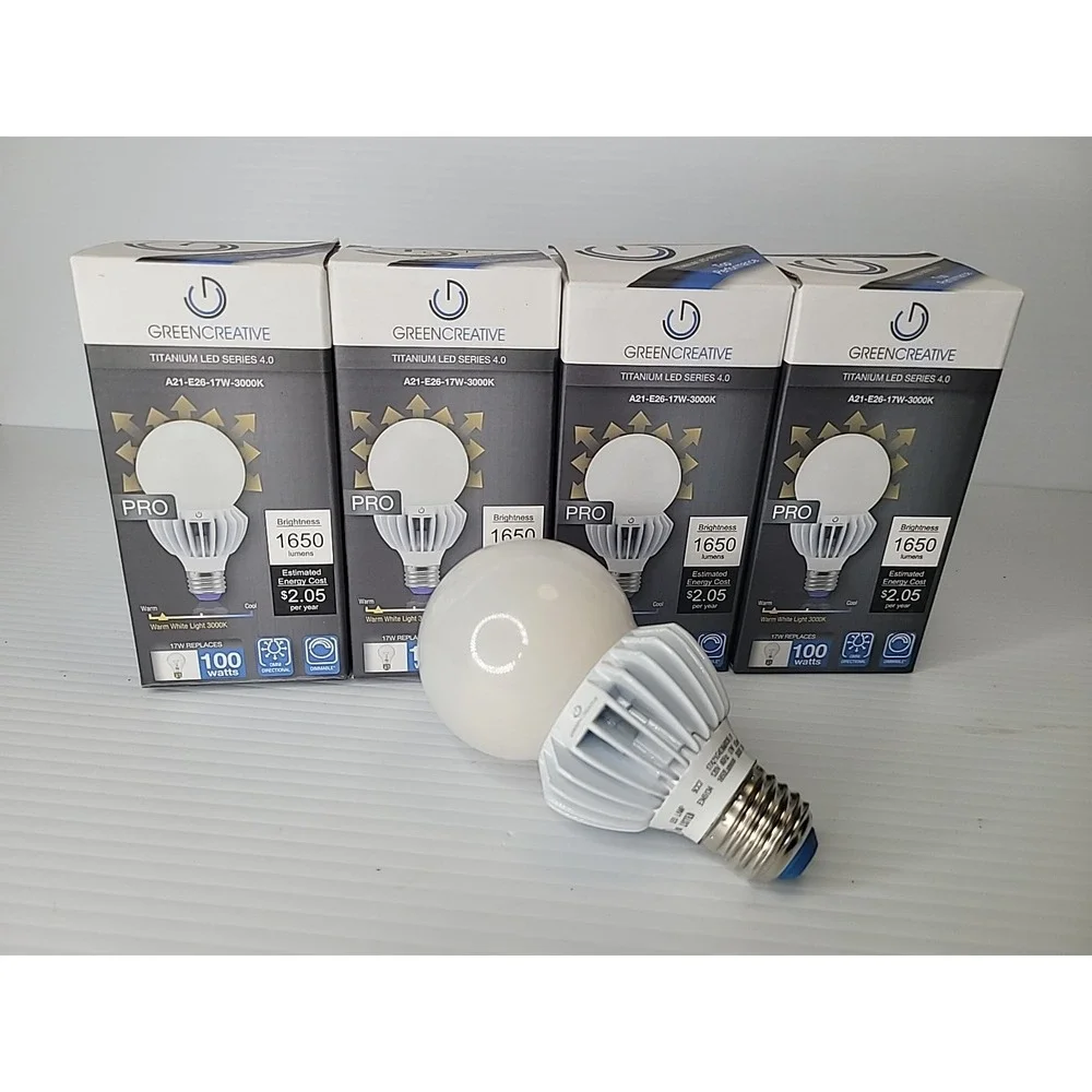4 pk Green Creative Pro Titanium LED‎ Series 4.0 17W (100 Watt) Warm Light Bulbs